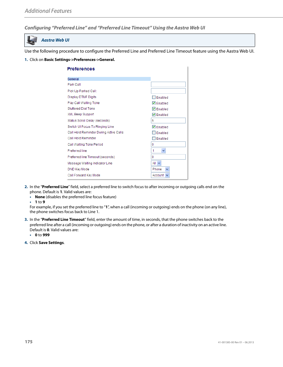 Additional features | AASTRA 6757i User Guide EN User Manual | Page 182 / 216