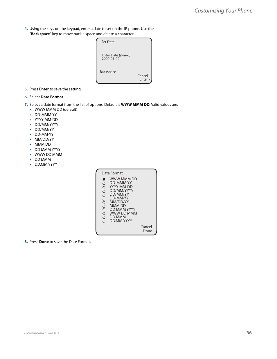 Customizing your phone | AASTRA 6757i User Guide EN User Manual | Page 43 / 216