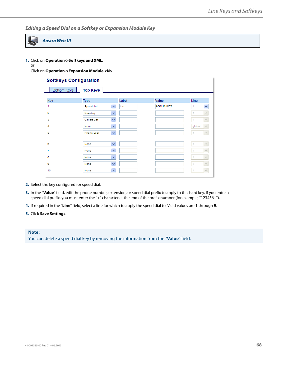 Line keys and softkeys | AASTRA 6757i User Guide EN User Manual | Page 75 / 216