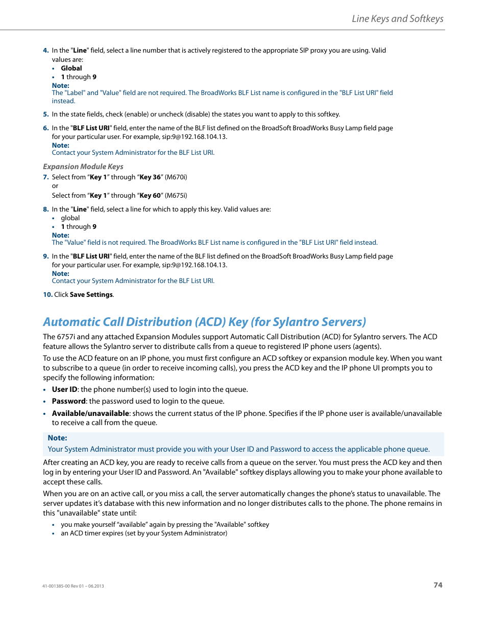 Line keys and softkeys | AASTRA 6757i User Guide EN User Manual | Page 81 / 216