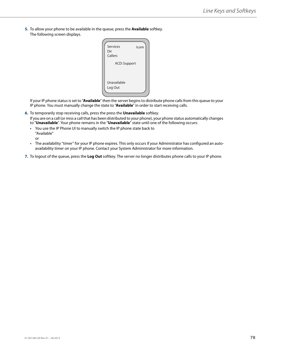 Line keys and softkeys | AASTRA 6757i User Guide EN User Manual | Page 85 / 216