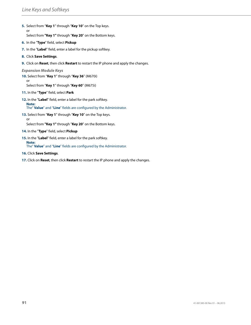 Line keys and softkeys | AASTRA 6757i User Guide EN User Manual | Page 98 / 216