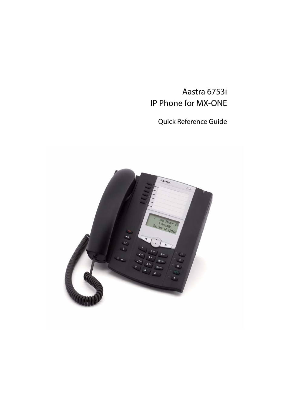 AASTRA 6753i for MX-ONE Quick Reference Guide EN User Manual | 12 pages