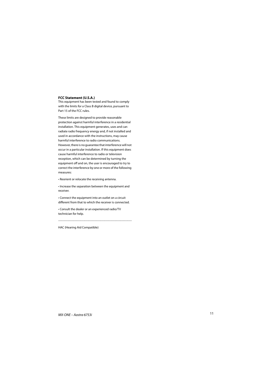 AASTRA 6753i for MX-ONE Quick Reference Guide EN User Manual | Page 11 / 12