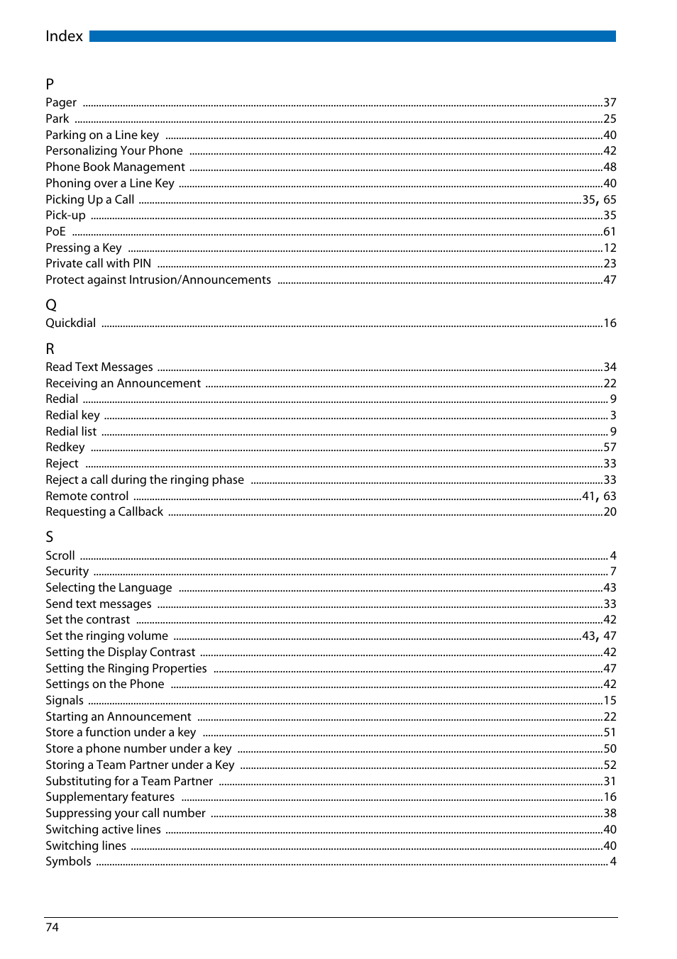 AASTRA Office 70IP-b User manual User Manual | Page 74 / 76