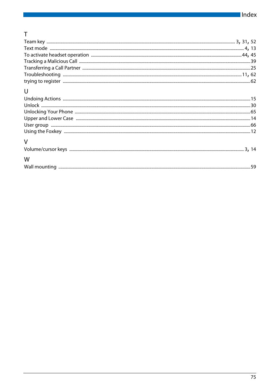 AASTRA Office 70IP-b User manual User Manual | Page 75 / 76