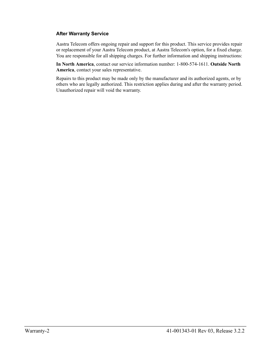 After warranty service | AASTRA 6700i series, 9143, 9480i, 9480i CT SIP Administrator Guide EN User Manual | Page 1034 / 1049