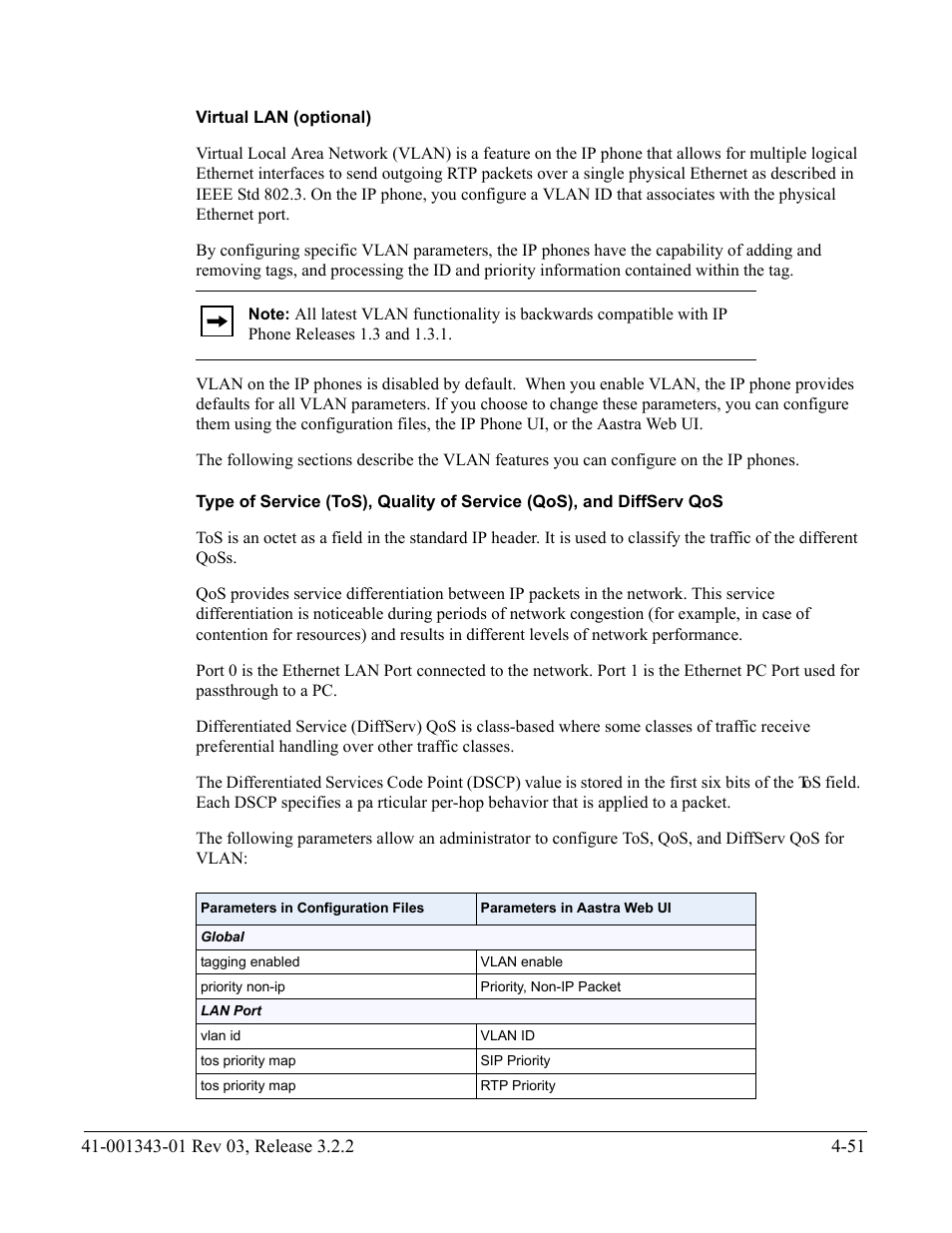 Virtual lan (optional), Type of, Virtual lan | Optional) | AASTRA 6700i series, 9143, 9480i, 9480i CT SIP Administrator Guide EN User Manual | Page 214 / 1049
