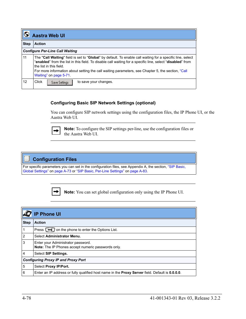 Configuring basic sip network settings (optional) | AASTRA 6700i series, 9143, 9480i, 9480i CT SIP Administrator Guide EN User Manual | Page 241 / 1049