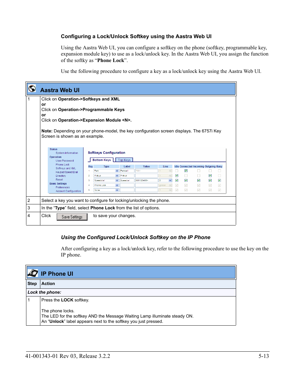 Using the configured lock/unlock, Softkey on the ip phone | AASTRA 6700i series, 9143, 9480i, 9480i CT SIP Administrator Guide EN User Manual | Page 290 / 1049