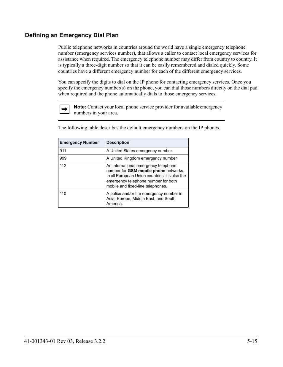 Defining an emergency dial plan, Defining an emergency dial plan -15 | AASTRA 6700i series, 9143, 9480i, 9480i CT SIP Administrator Guide EN User Manual | Page 292 / 1049