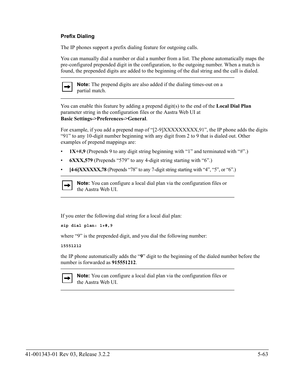 Prefix dialing | AASTRA 6700i series, 9143, 9480i, 9480i CT SIP Administrator Guide EN User Manual | Page 340 / 1049