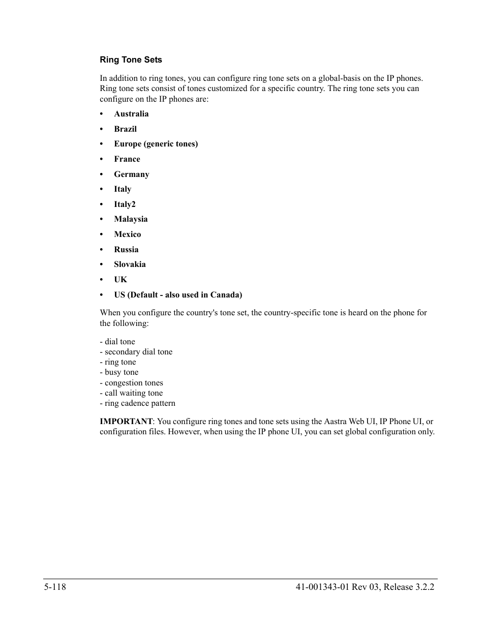 Ring tone sets | AASTRA 6700i series, 9143, 9480i, 9480i CT SIP Administrator Guide EN User Manual | Page 395 / 1049