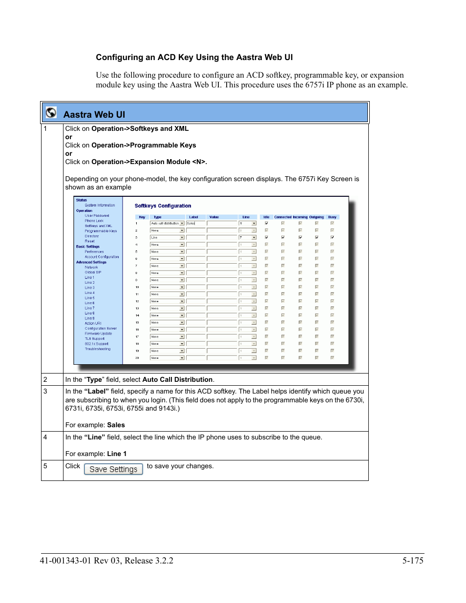 Configuring an acd key using the aastra web ui | AASTRA 6700i series, 9143, 9480i, 9480i CT SIP Administrator Guide EN User Manual | Page 452 / 1049