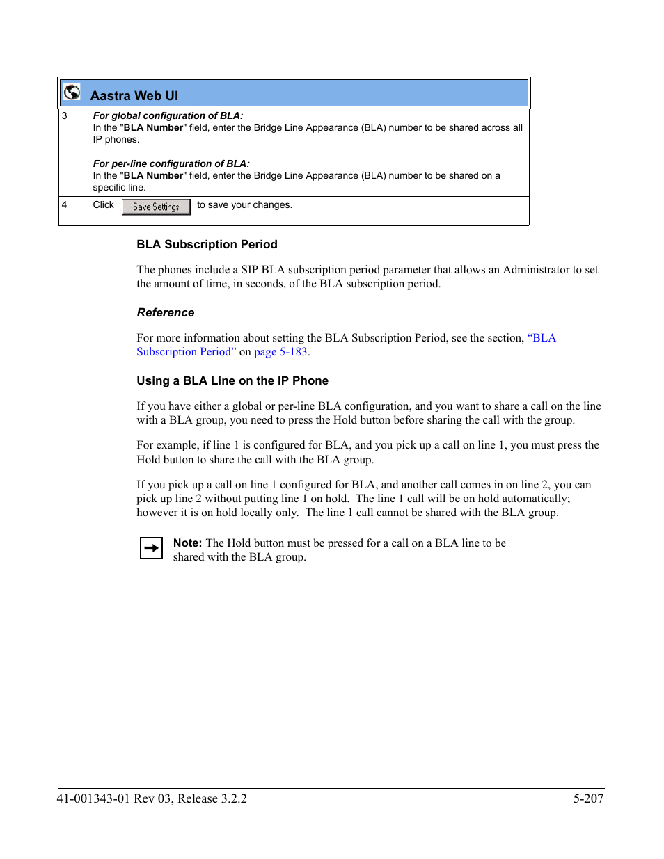 Bla subscription period, Reference, Using a bla line on the ip phone | AASTRA 6700i series, 9143, 9480i, 9480i CT SIP Administrator Guide EN User Manual | Page 484 / 1049