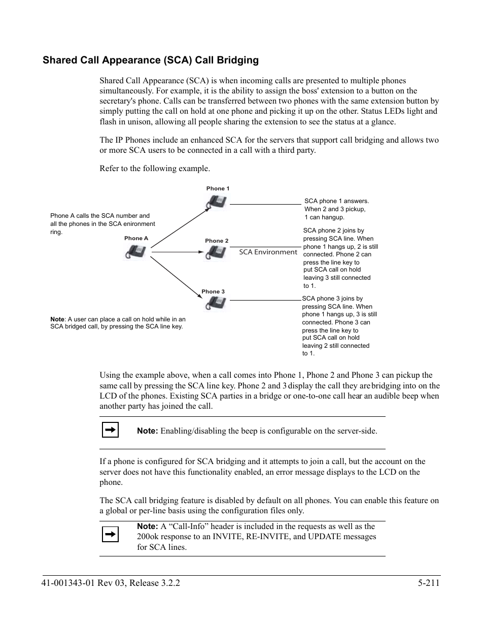 Shared call appearance (sca) call bridging, Shared call appearance (sca) call bridging -211 | AASTRA 6700i series, 9143, 9480i, 9480i CT SIP Administrator Guide EN User Manual | Page 488 / 1049