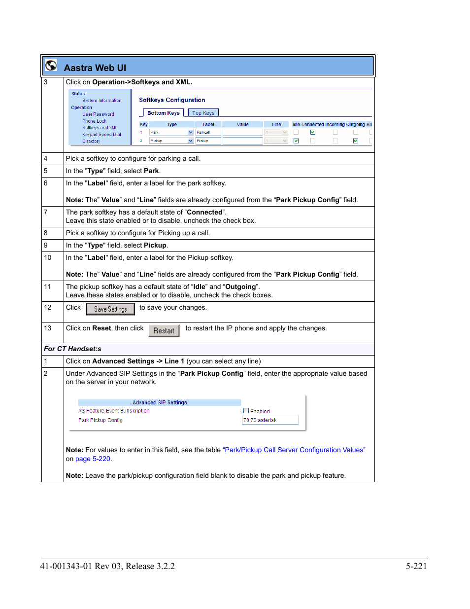 Aastra web ui | AASTRA 6700i series, 9143, 9480i, 9480i CT SIP Administrator Guide EN User Manual | Page 498 / 1049