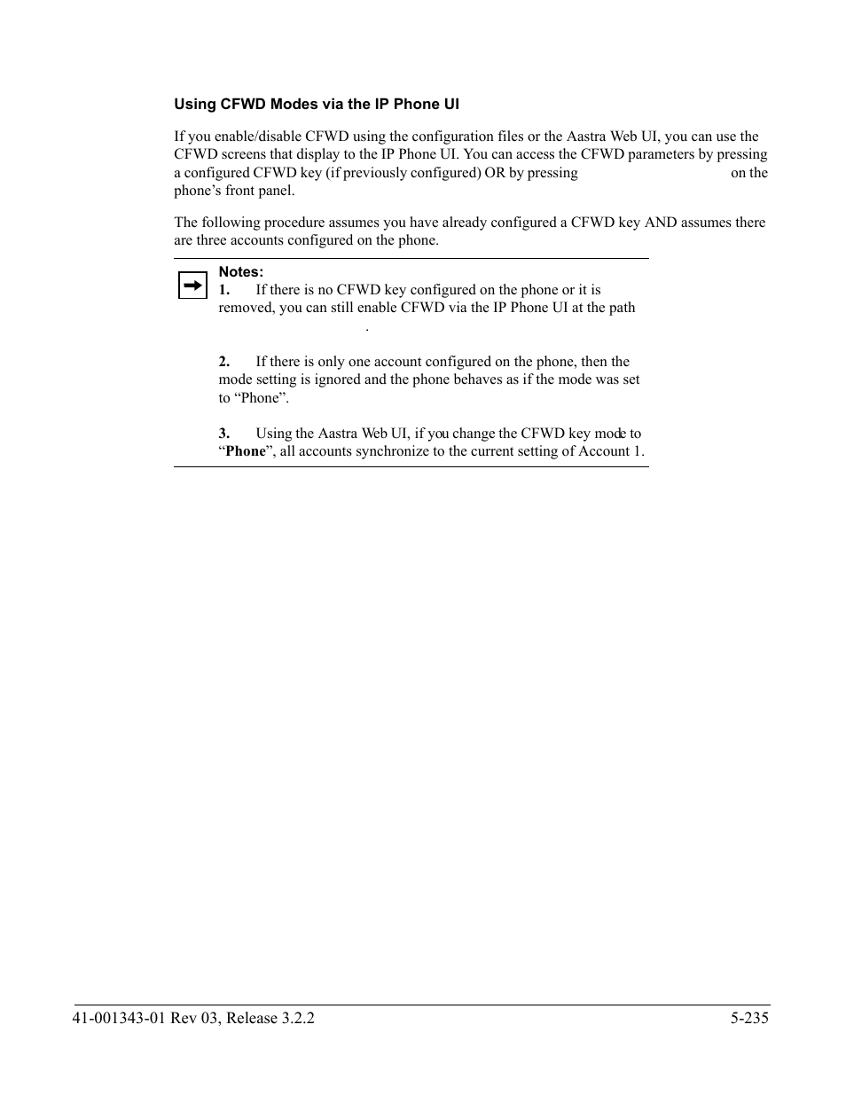 Using cfwd modes via the ip phone ui | AASTRA 6700i series, 9143, 9480i, 9480i CT SIP Administrator Guide EN User Manual | Page 512 / 1049