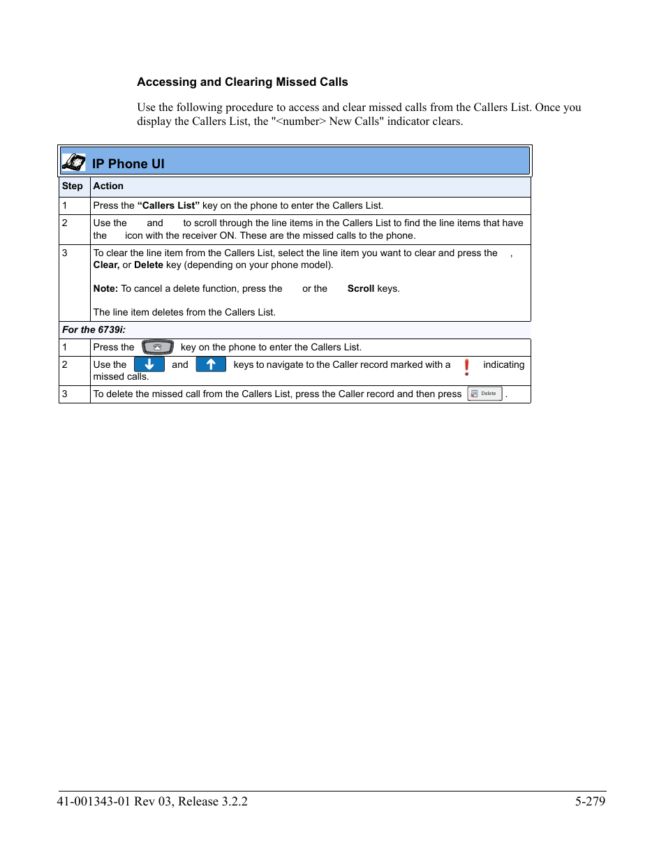 Accessing and clearing missed calls, Ip phone ui | AASTRA 6700i series, 9143, 9480i, 9480i CT SIP Administrator Guide EN User Manual | Page 556 / 1049