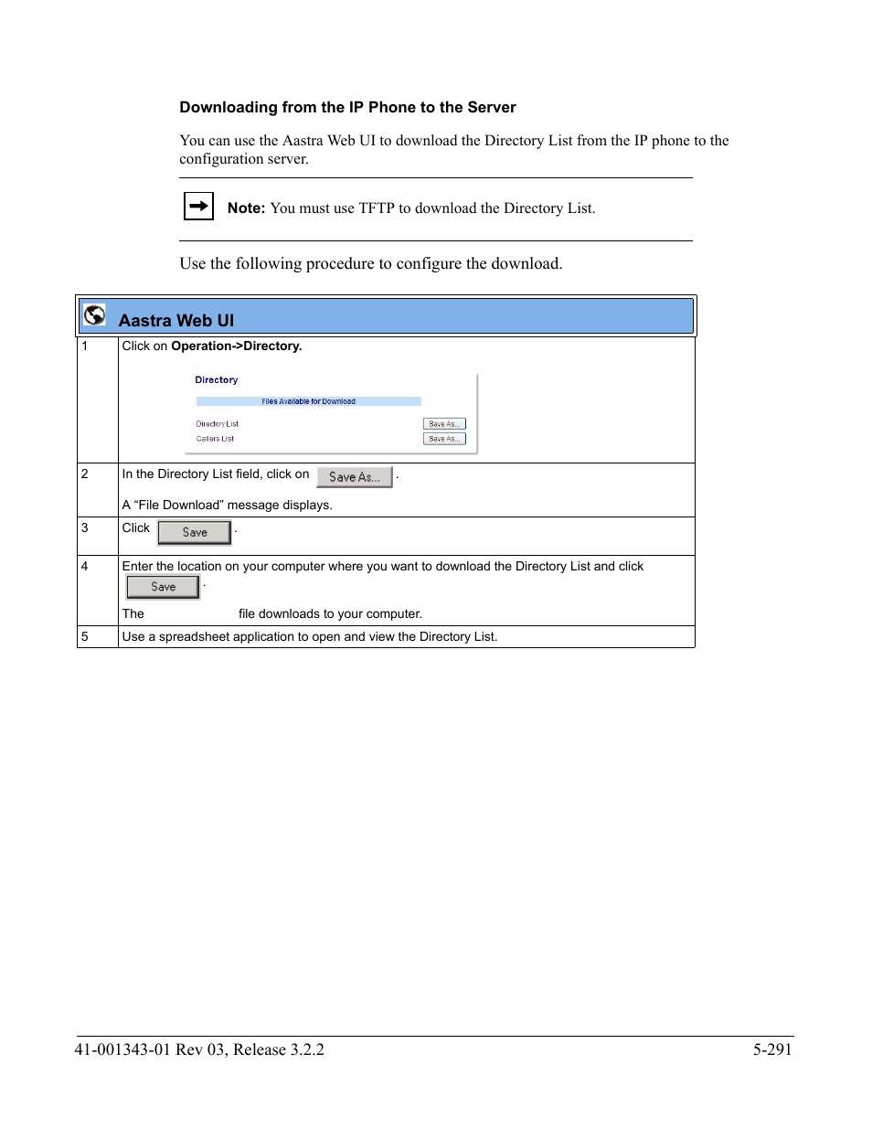Downloading from the ip phone to the server | AASTRA 6700i series, 9143, 9480i, 9480i CT SIP Administrator Guide EN User Manual | Page 568 / 1049