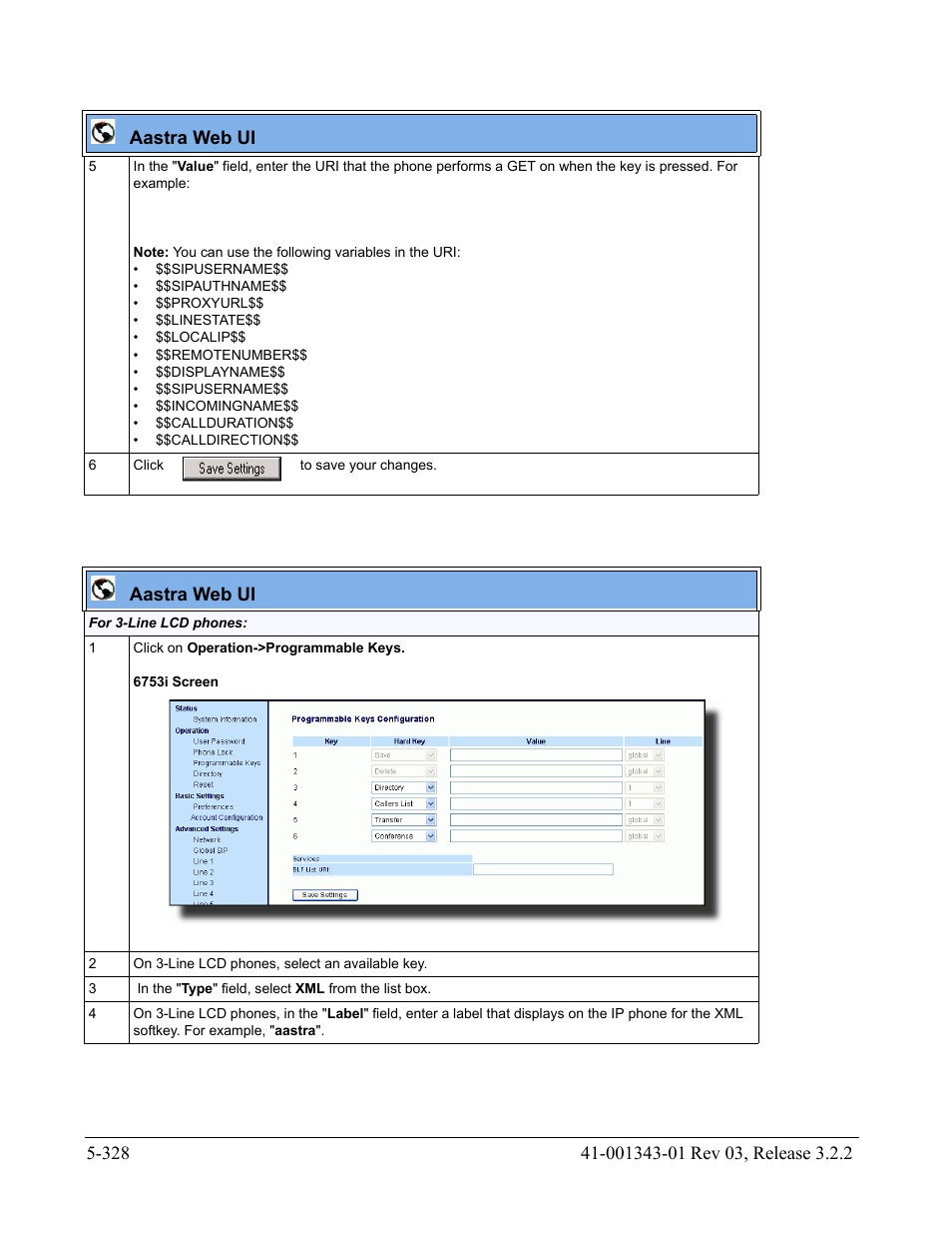 Aastra web ui | AASTRA 6700i series, 9143, 9480i, 9480i CT SIP Administrator Guide EN User Manual | Page 605 / 1049