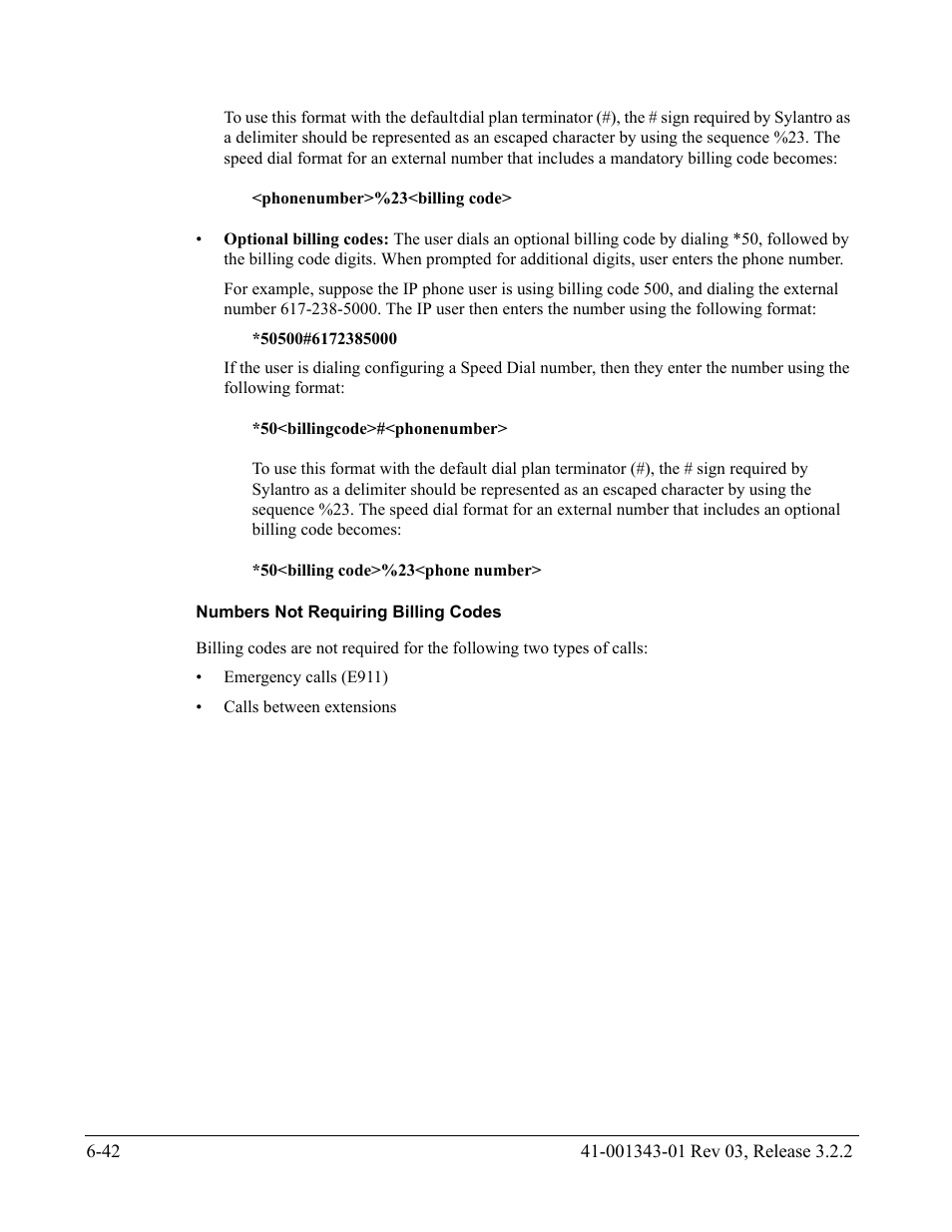 Numbers not requiring billing codes | AASTRA 6700i series, 9143, 9480i, 9480i CT SIP Administrator Guide EN User Manual | Page 669 / 1049