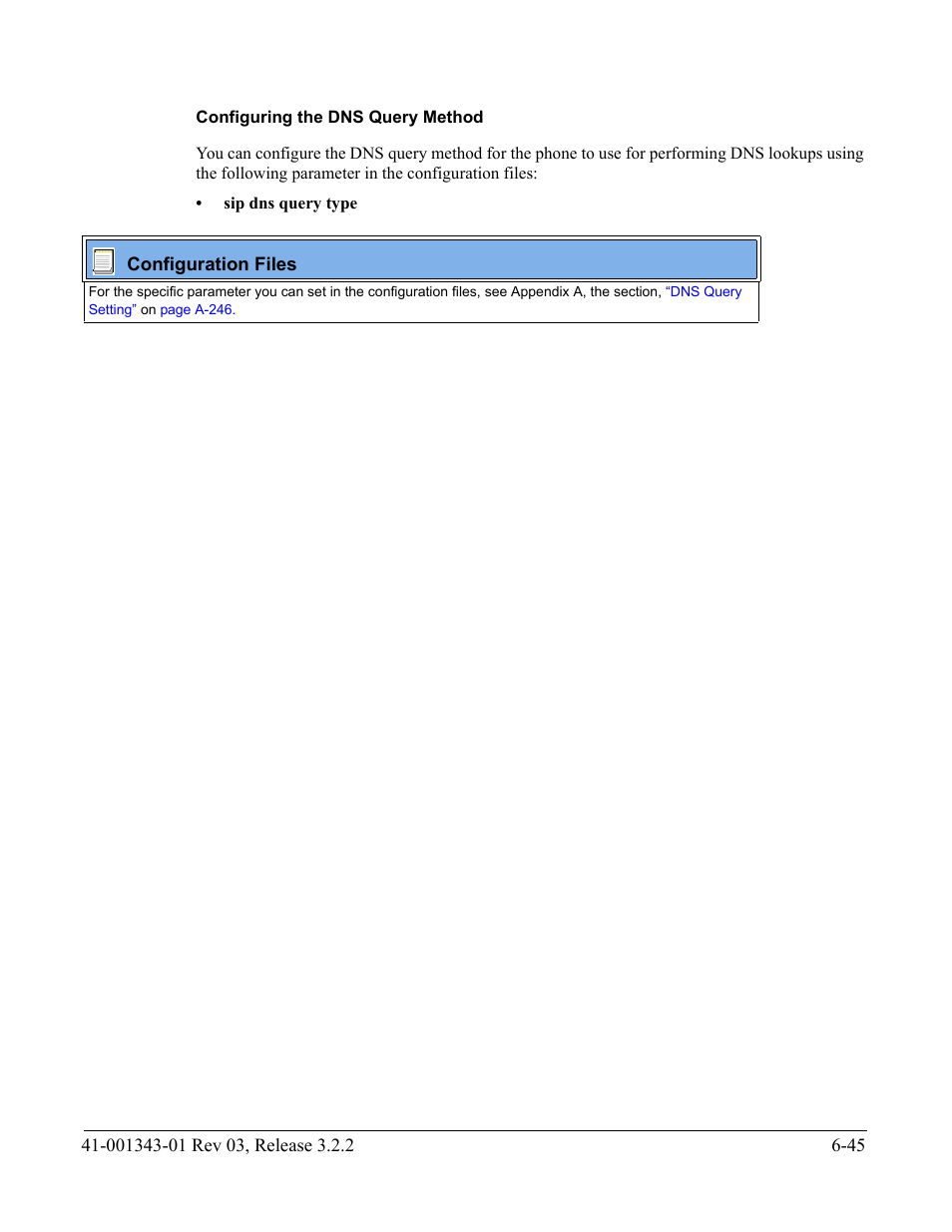 Configuring the dns query method | AASTRA 6700i series, 9143, 9480i, 9480i CT SIP Administrator Guide EN User Manual | Page 672 / 1049