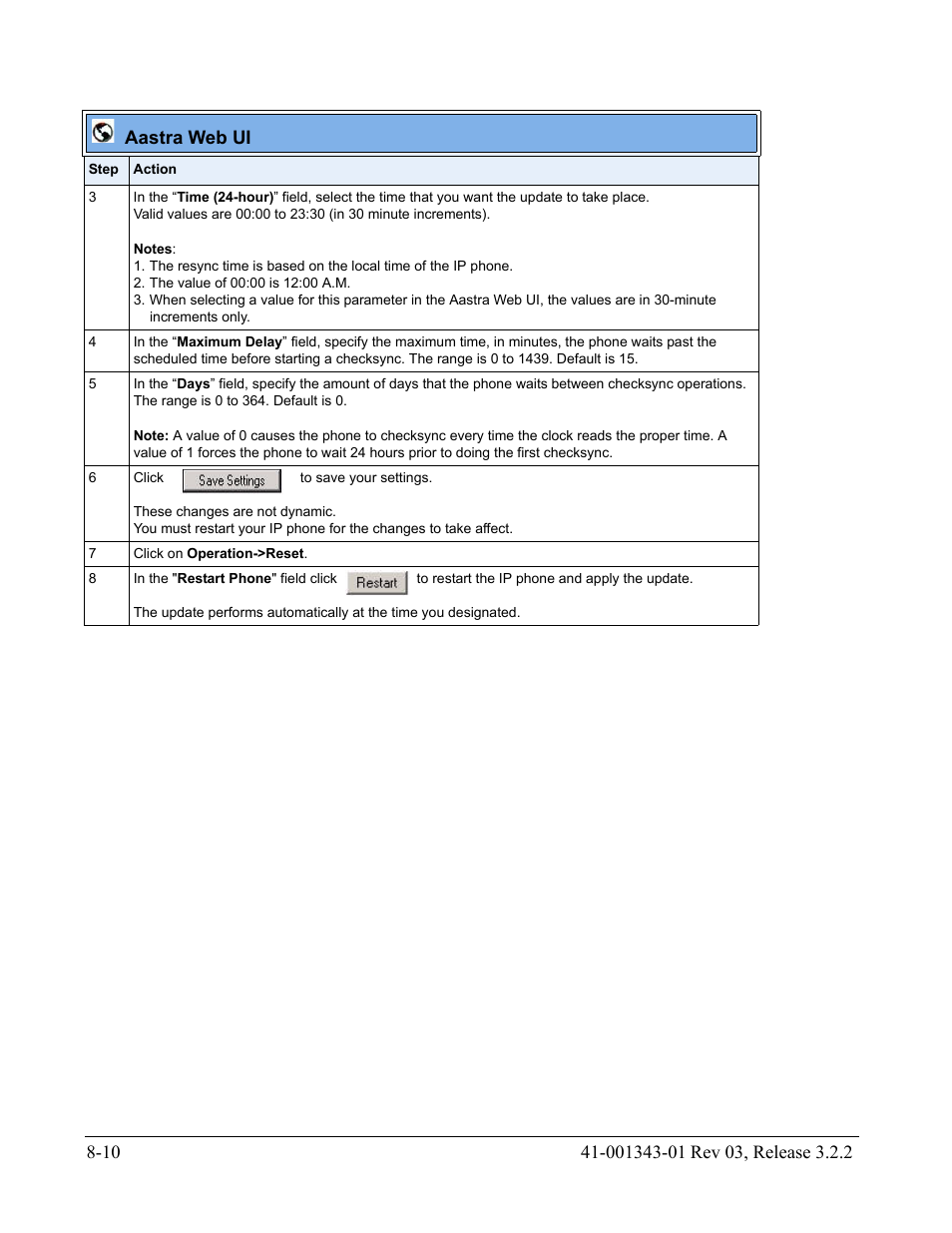 Aastra web ui | AASTRA 6700i series, 9143, 9480i, 9480i CT SIP Administrator Guide EN User Manual | Page 703 / 1049