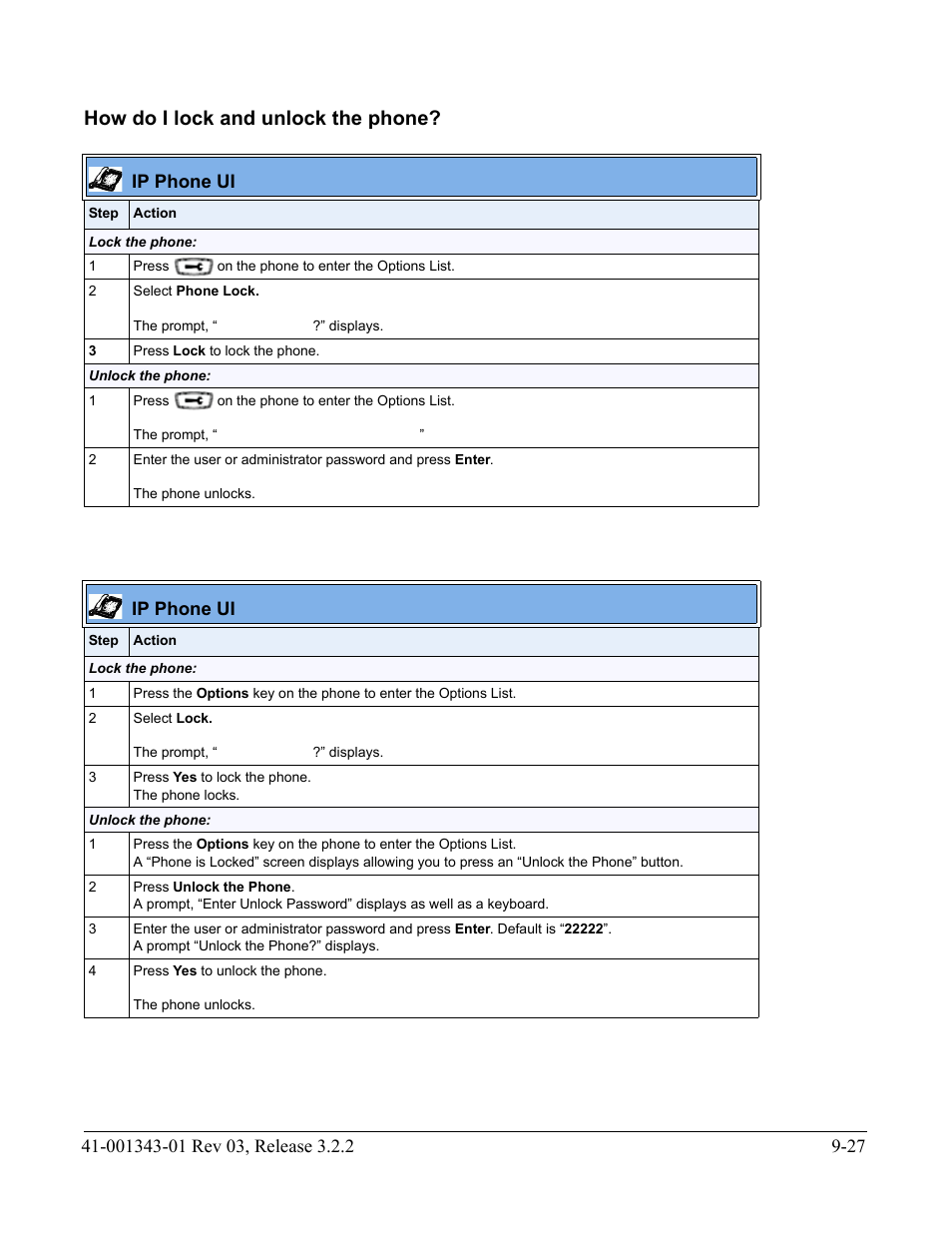 How do i lock and unlock the phone, How do i lock and unlock the phone? -27 | AASTRA 6700i series, 9143, 9480i, 9480i CT SIP Administrator Guide EN User Manual | Page 730 / 1049