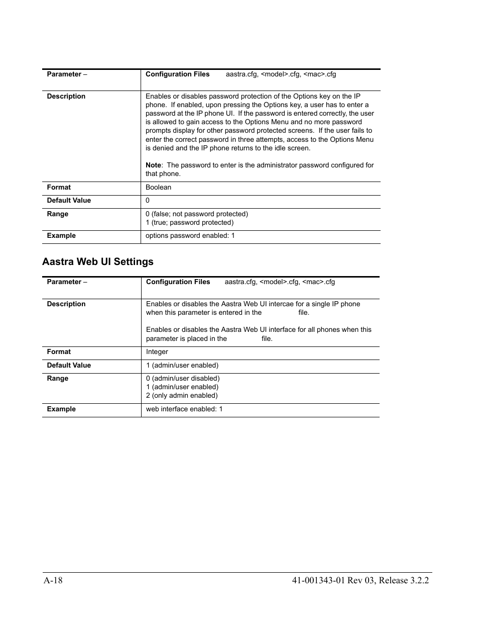 Aastra web ui settings | AASTRA 6700i series, 9143, 9480i, 9480i CT SIP Administrator Guide EN User Manual | Page 749 / 1049