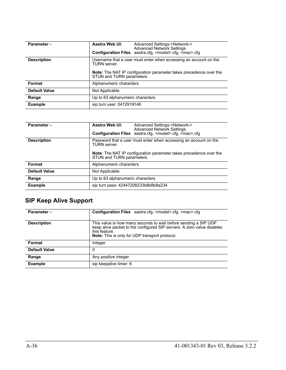 Sip keep alive support | AASTRA 6700i series, 9143, 9480i, 9480i CT SIP Administrator Guide EN User Manual | Page 767 / 1049
