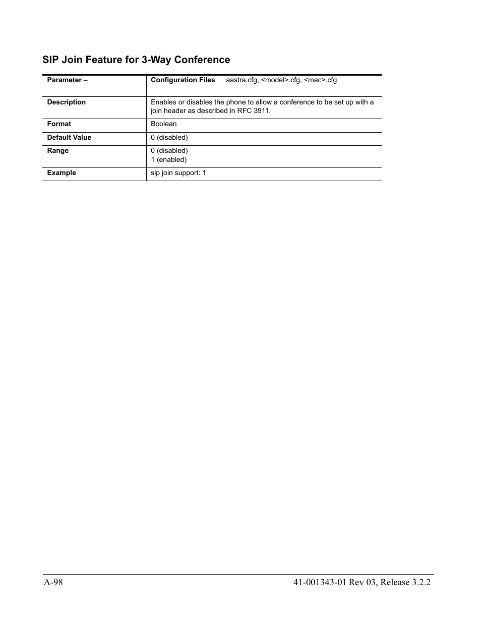 Sip join feature for 3-way conference, Sip join feature, For 3-way conference | AASTRA 6700i series, 9143, 9480i, 9480i CT SIP Administrator Guide EN User Manual | Page 829 / 1049