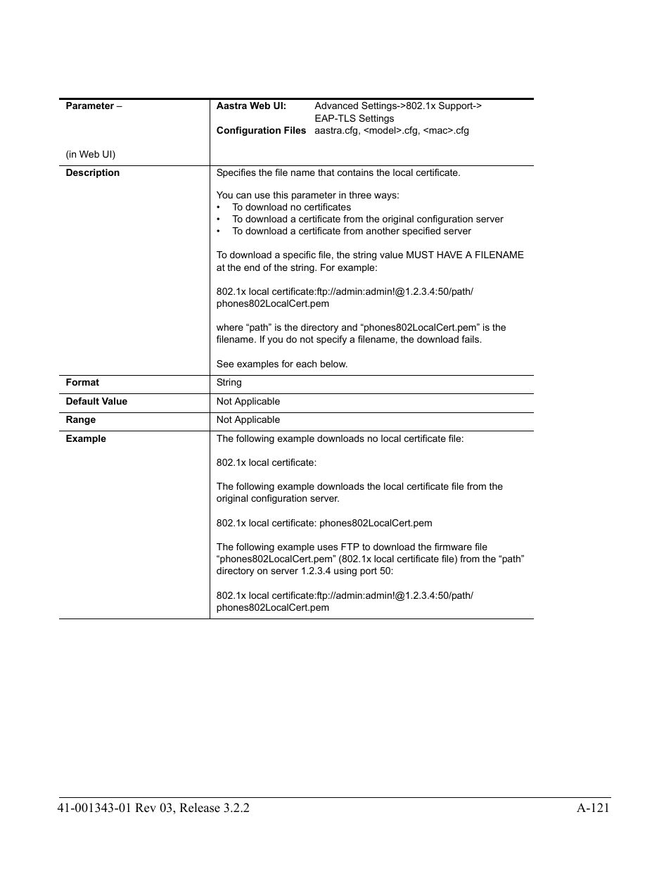 AASTRA 6700i series, 9143, 9480i, 9480i CT SIP Administrator Guide EN User Manual | Page 852 / 1049