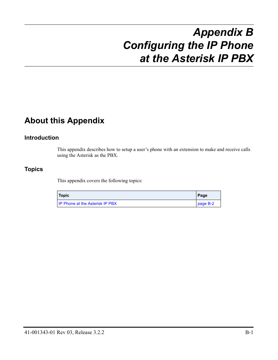 About this appendix, Appendix b, Appendix b, “configuring the ip | Phone at the asterisk ip pbx | AASTRA 6700i series, 9143, 9480i, 9480i CT SIP Administrator Guide EN User Manual | Page 989 / 1049