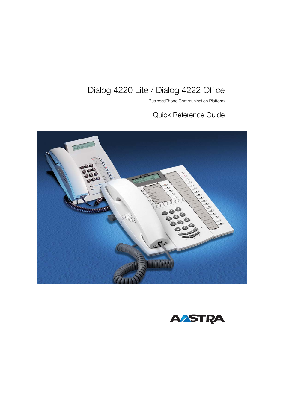 AASTRA 4222 Office for BusinessPhone Quick Reference Guide User Manual | 40 pages