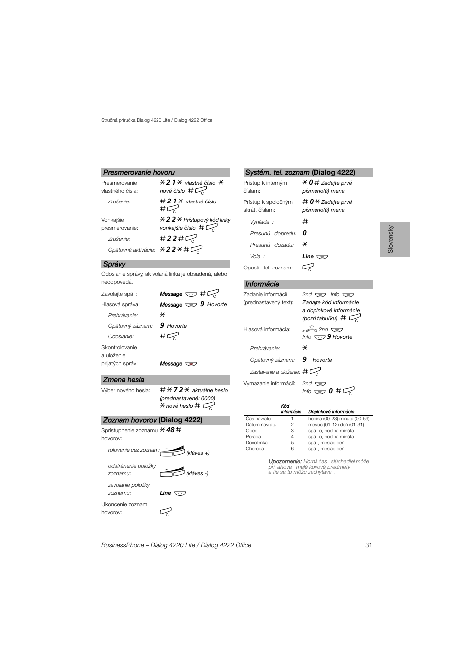AASTRA 4222 Office for BusinessPhone Quick Reference Guide User Manual | Page 31 / 40