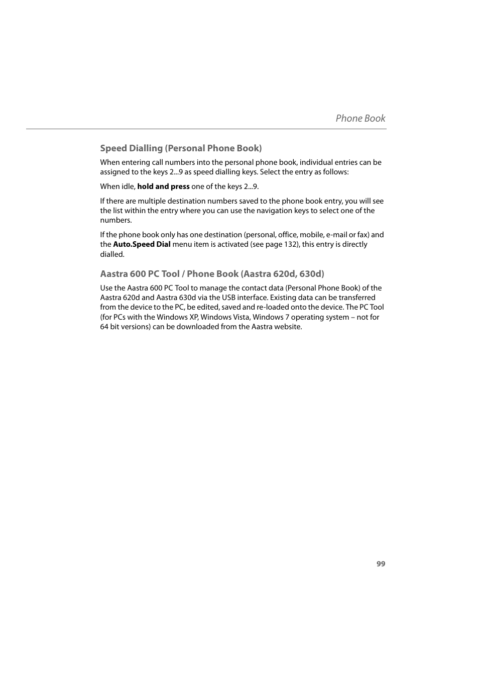 Speed dialling (personal phone book), Phone book | AASTRA 600d for Aastra 800 and OpenCom 100 User Guide EN User Manual | Page 101 / 164