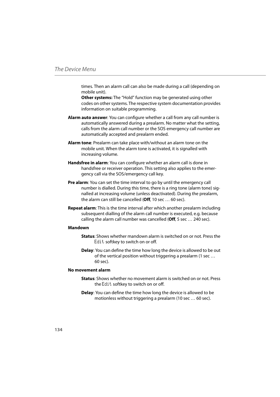 The device menu | AASTRA 600d for Aastra 800 and OpenCom 100 User Guide EN User Manual | Page 136 / 164