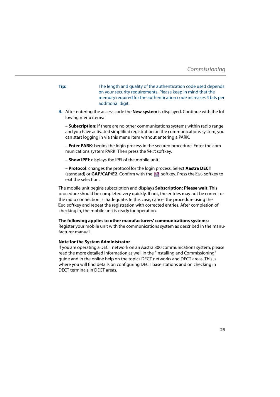 Commissioning | AASTRA 600d for Aastra 800 and OpenCom 100 User Guide EN User Manual | Page 27 / 164