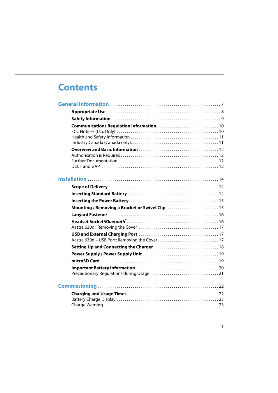 AASTRA 600d for Aastra 800 and OpenCom 100 User Guide EN User Manual | Page 3 / 164