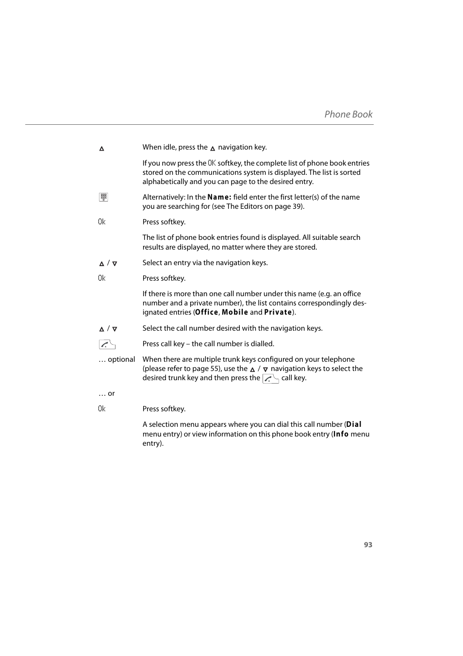 Phone book | AASTRA 600d for Aastra 800 and OpenCom 100 User Guide EN User Manual | Page 95 / 164