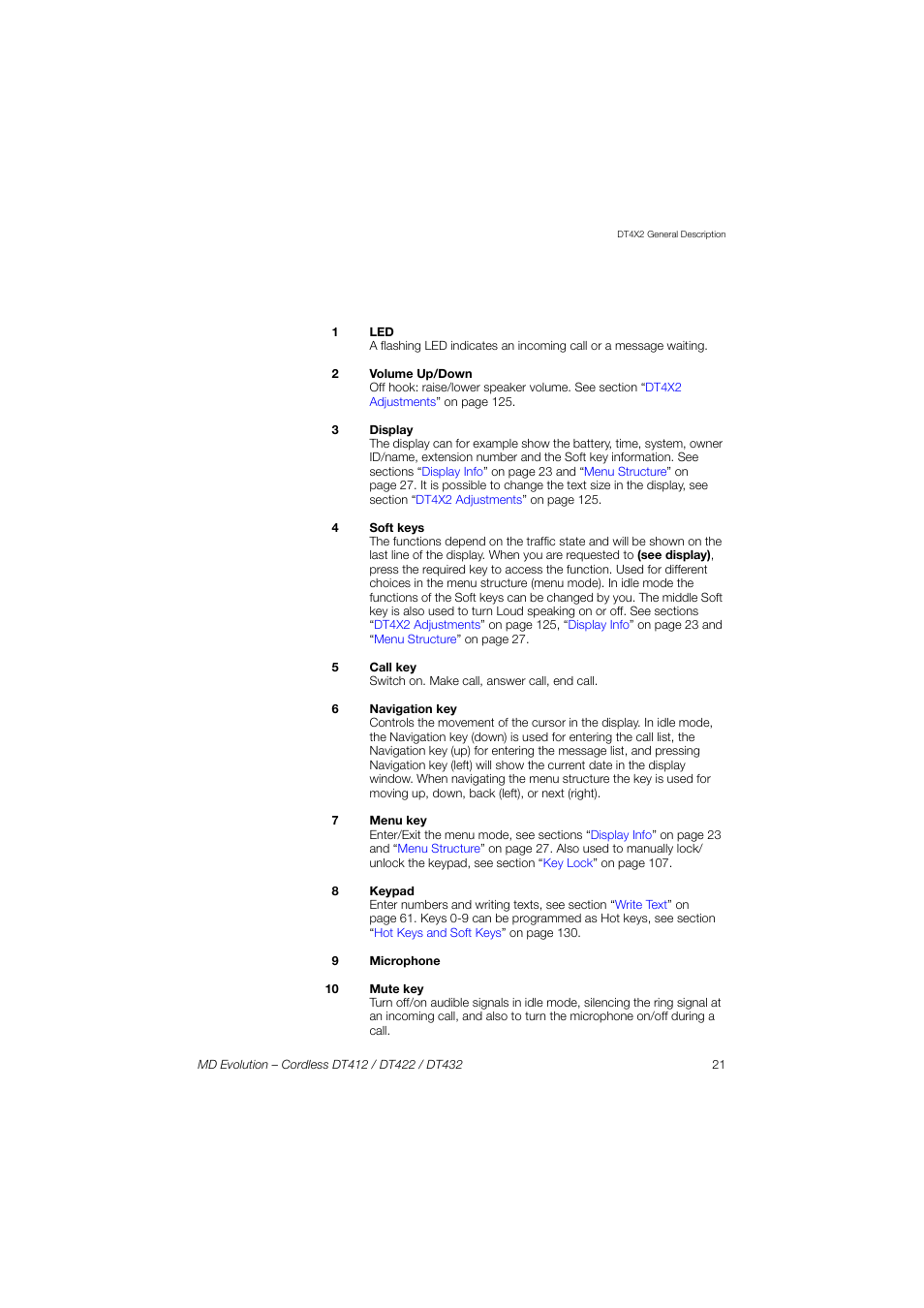 AASTRA DT4x2 for MD Evolution User Guide EN User Manual | Page 21 / 166