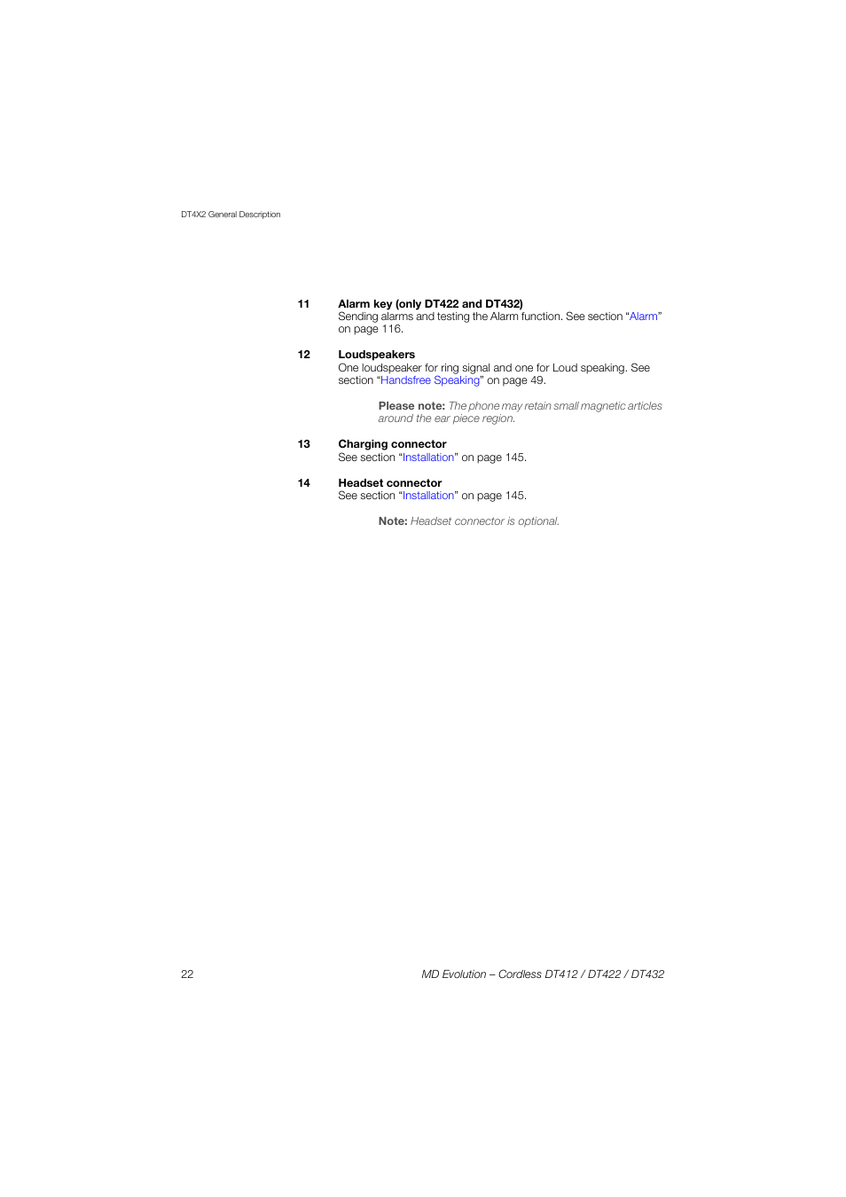 AASTRA DT4x2 for MD Evolution User Guide EN User Manual | Page 22 / 166