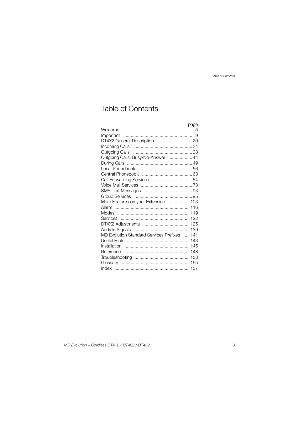 AASTRA DT4x2 for MD Evolution User Guide EN User Manual | Page 3 / 166