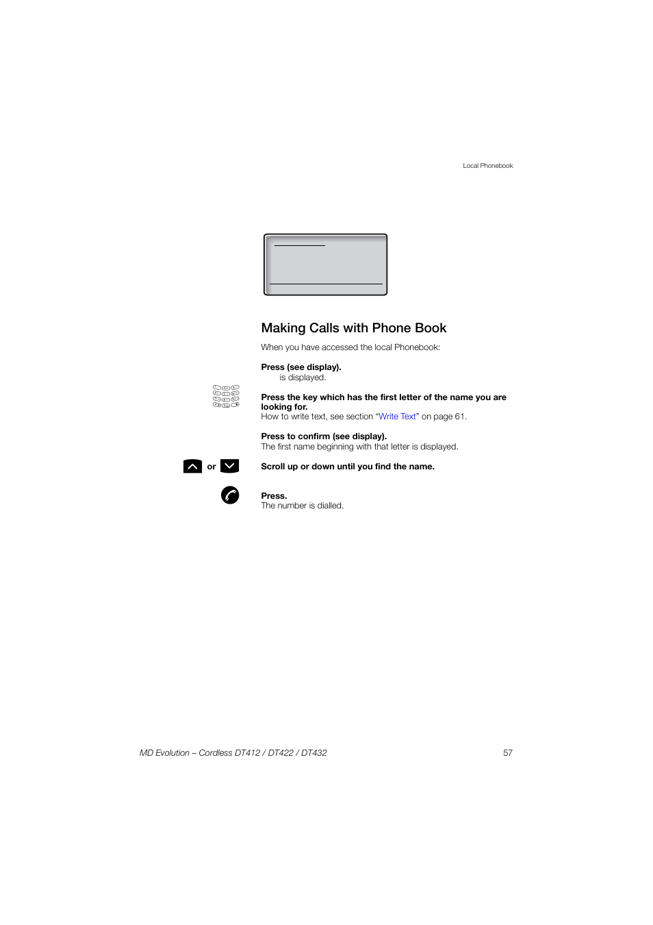 Making calls with phone book | AASTRA DT4x2 for MD Evolution User Guide EN User Manual | Page 57 / 166