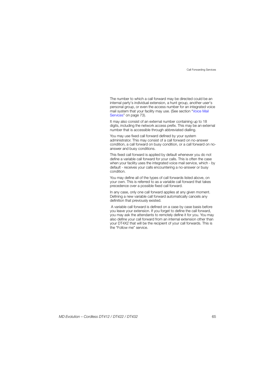 AASTRA DT4x2 for MD Evolution User Guide EN User Manual | Page 65 / 166