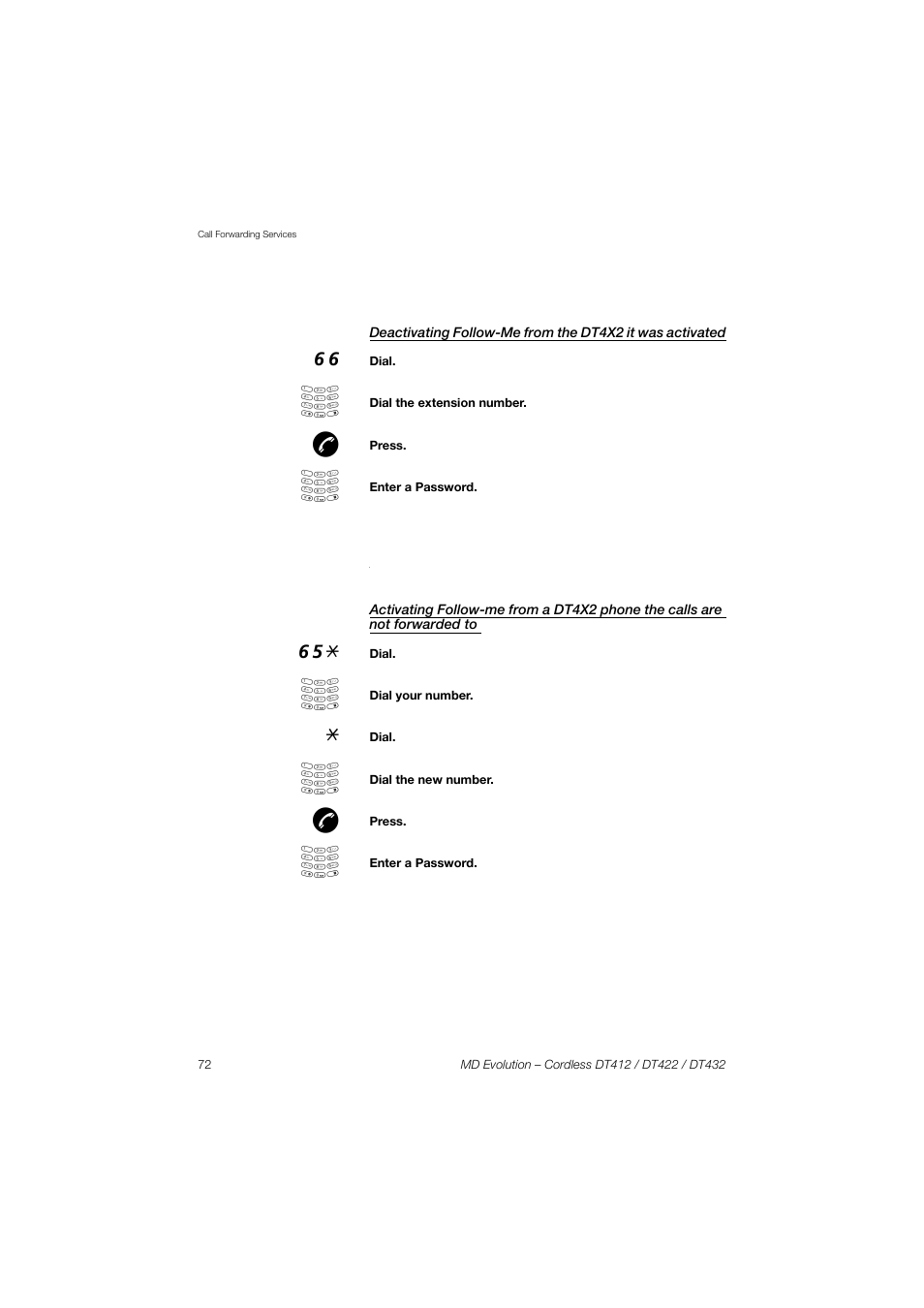 AASTRA DT4x2 for MD Evolution User Guide EN User Manual | Page 72 / 166