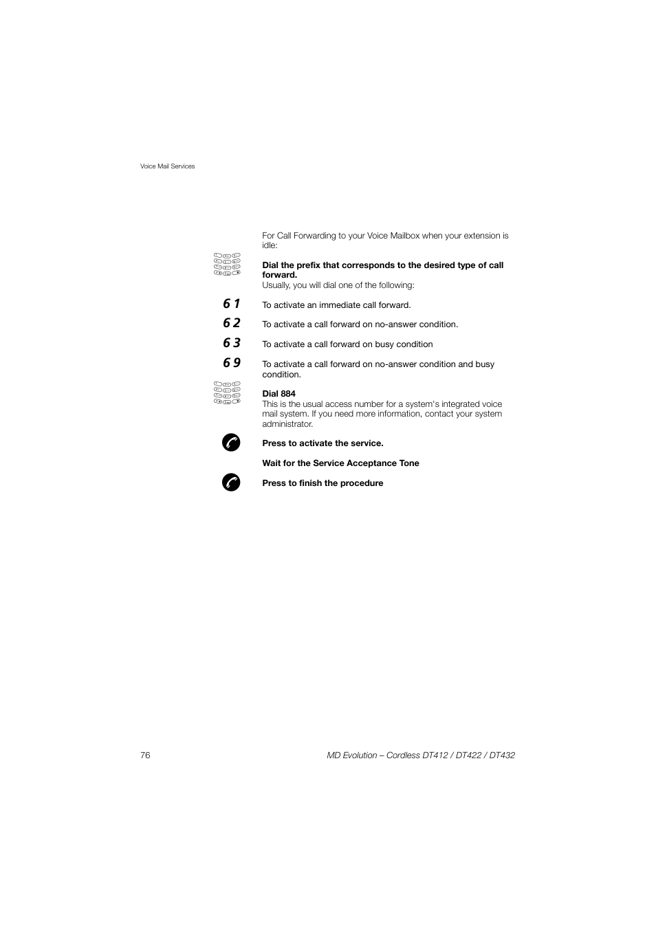 AASTRA DT4x2 for MD Evolution User Guide EN User Manual | Page 76 / 166