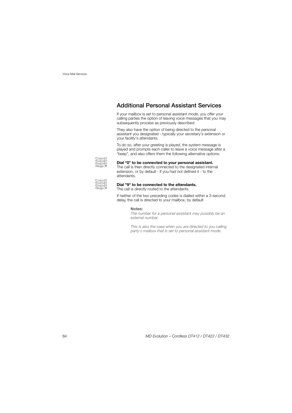 Additional personal assistant services | AASTRA DT4x2 for MD Evolution User Guide EN User Manual | Page 84 / 166
