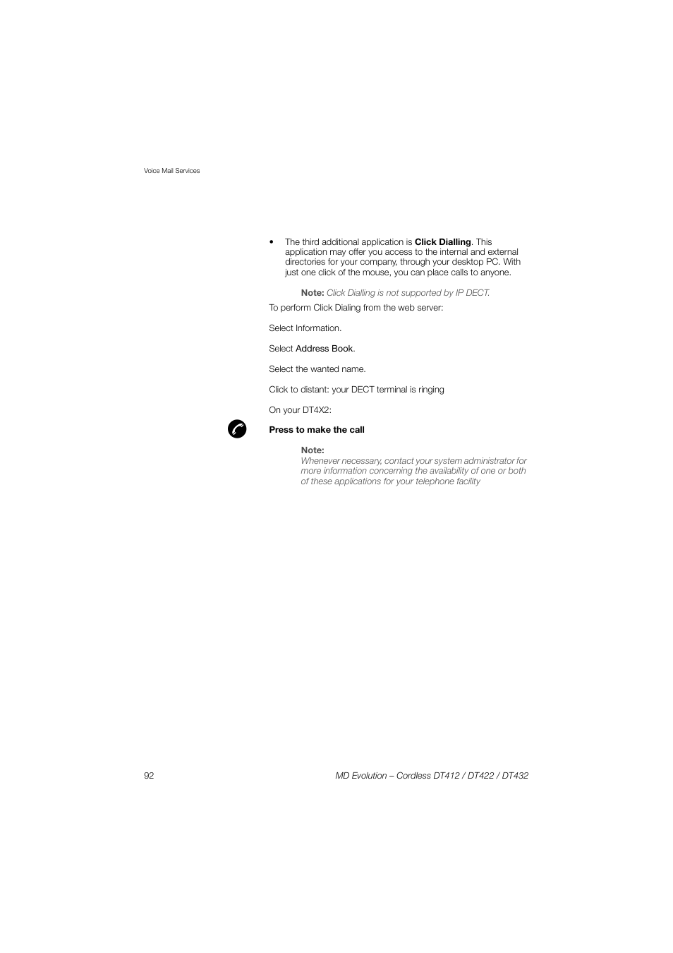 AASTRA DT4x2 for MD Evolution User Guide EN User Manual | Page 92 / 166